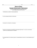 Dance Observation Worksheet