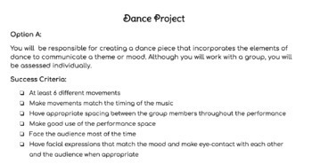 dance research project ideas