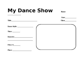 Preview of Dance Show Assignment Template