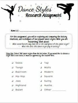 dance topics for research papers