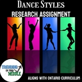 Dance Styles Research Project/Assignment - ONTARIO - DIGIT