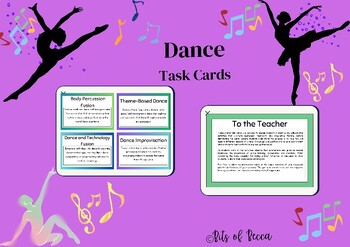 Preview of Dance Task Cards: Middle School