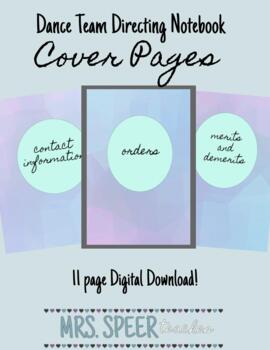 Preview of Dance Team Directing Notebook Inserts/Cover Pages- Teal