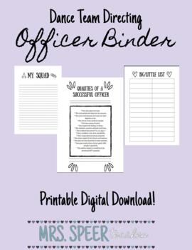 Preview of Dance Team Directing-Officer Binder Printables