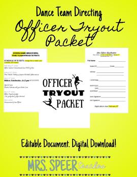 Preview of Dance Team Directing-Officer Tryout Packet and Requirements