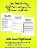 Dance Team Directing-Officer Tryouts Score Sheets