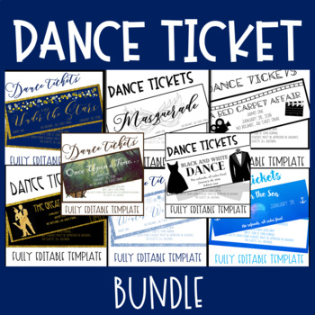 Preview of Dance Ticket Template BUNDLE