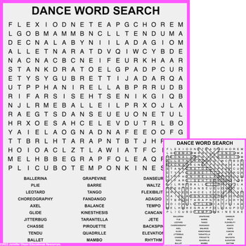 Preview of Dance Word Search