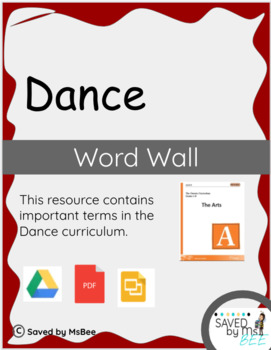 Preview of Dance - Word Wall List