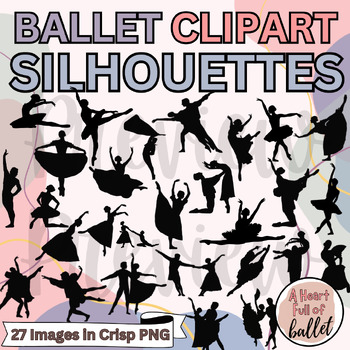 Preview of Dancer Silhouettes from 5 Classical Ballets | Clipart