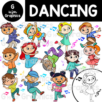 Preview of Dancing Fitness Kids Clipart