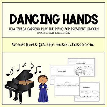 Preview of Dancing Hands Book-Based Music Worksheets Activities & Song