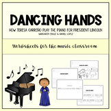 Dancing Hands Book-Based Music Worksheets Activities & Song
