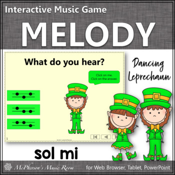 Preview of St. Patrick's Day Music: Sol Mi Interactive Solfege Game {Dancing Leprechaun}