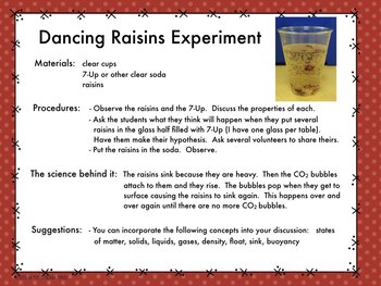 the dancing raisins experiment conclusion