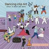 Dancing clip Art with animal fun idea