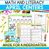 April Literacy Centers and Math Centers for Kindergarten
