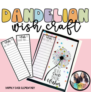 Preview of Dandelion Wish Craft | New Years and End of the Year Writing