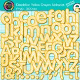 Dandelion Yellow Alphabet Letter Clipart: Crayon Effect Cl