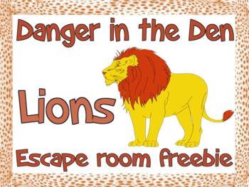 Preview of Danger in the Den Bible lions escape room freebie