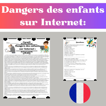 Preview of Dangers des enfants sur Internet:avec des questions et réponses à choix multiple