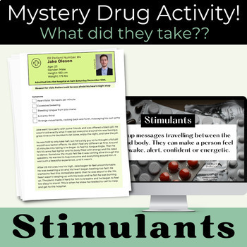 Preview of Dangers of Drugs Activity: What Drug Did They Take!? Digital Stimulants Lesson