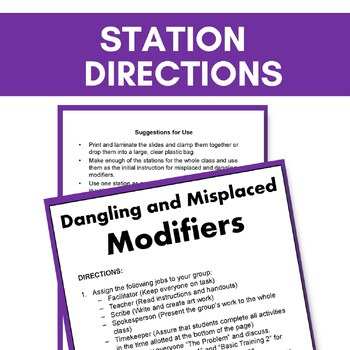 Dangling and Misplaced Modifiers Differentiation Station by Angie Kratzer