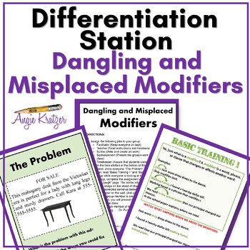 Preview of Dangling and Misplaced Modifiers - Grammar Practice- Editing Practice - Stations