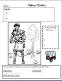 Daniel Boone Graphic Organizer and coloring page