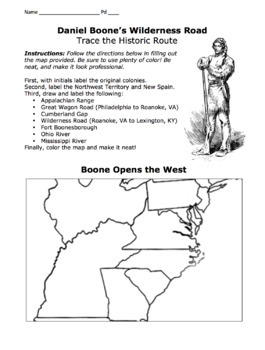 Preview of Daniel Boone's Wilderness Road Map 2.0/ Cumberland Gap, Fort Boonesborough, Etc.