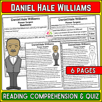 Preview of Daniel Hale Williams Nonfiction Reading & Quiz | Black History Month Activity
