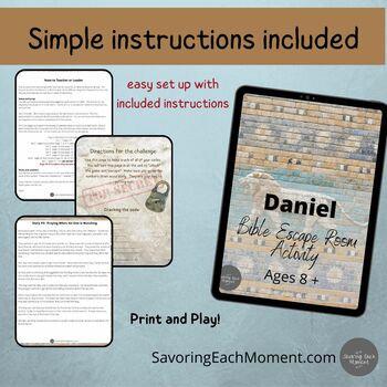 Daniel Printable Bible Escape Room Game by Savoring Each Moment | TpT