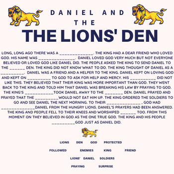 Preview of Daniel and The Lions' Den