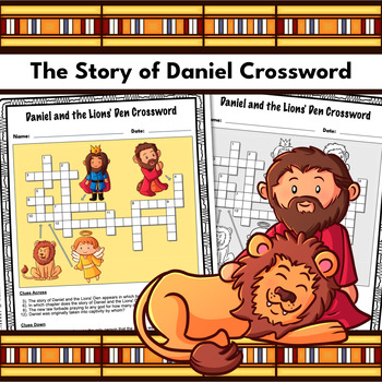 Daniel and the Lions' Den Crossword Puzzle Printable by Print Adorables
