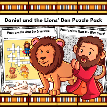 Daniel and the Lions' Den Word Search and Crossword Puzzle Activity Pack