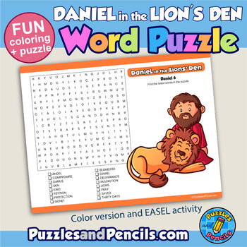 Daniel in the Lion's Den Activity | Bible Story Word Search Puzzle with ...