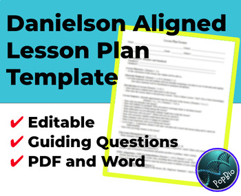 Preview of Danielson Aligned Lesson Plan Template - Editable