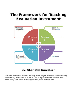 Preview of Danielson Cheat Sheets great for Evaluations