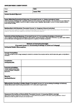 Preview of Danielson Model Lesson Plan Template