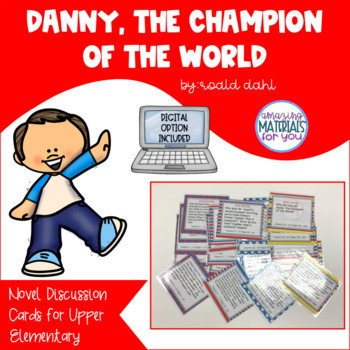 Preview of Danny, the Champion of the World Book Club Discussion Cards PRINT and DIGITAL
