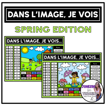 Preview of Dans l’image, je vois… French Spring Printemps Picture Speaking & Reading Prompt