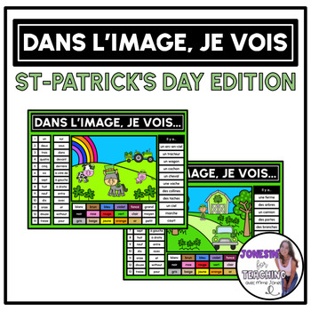 Preview of Dans l’image, je vois… French St-Patrick's Day Picture Speaking & Reading Prompt