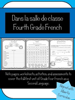 Preview of In the Classroom - Entire First Unit for Grade 4 French as Second Language