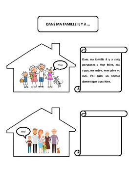 Preview of Dans ma famille il y a, family vocab. writing and speaking practice in French