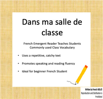 Preview of Dans ma salle de classe - Lecteurs débutants | French Emergent Reader