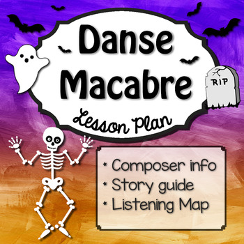 Preview of Danse Macabre Music Lesson, Listening Map, Composer