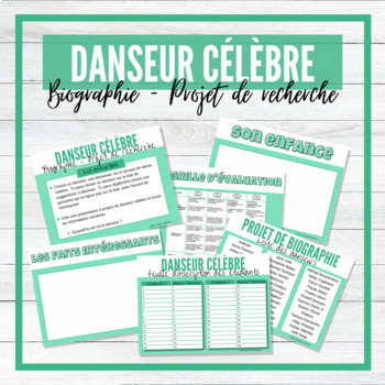 Preview of Danseur célèbre - French Biography Research Project for Google Slides™