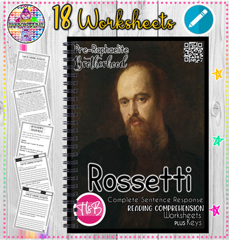 Preview of Dante Gabriel Rossetti |Pre-Raphaelite Brotherhood| Reading Comprehension + Keys
