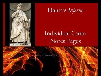 Preview of Dante's Inferno Individual Notes Pages PDF