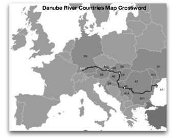 Danube River Countries Map Crossword by Northeast Education TPT